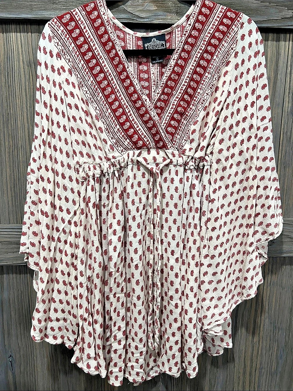 Angie Paisley Mini Dress in Red & Cream Like New